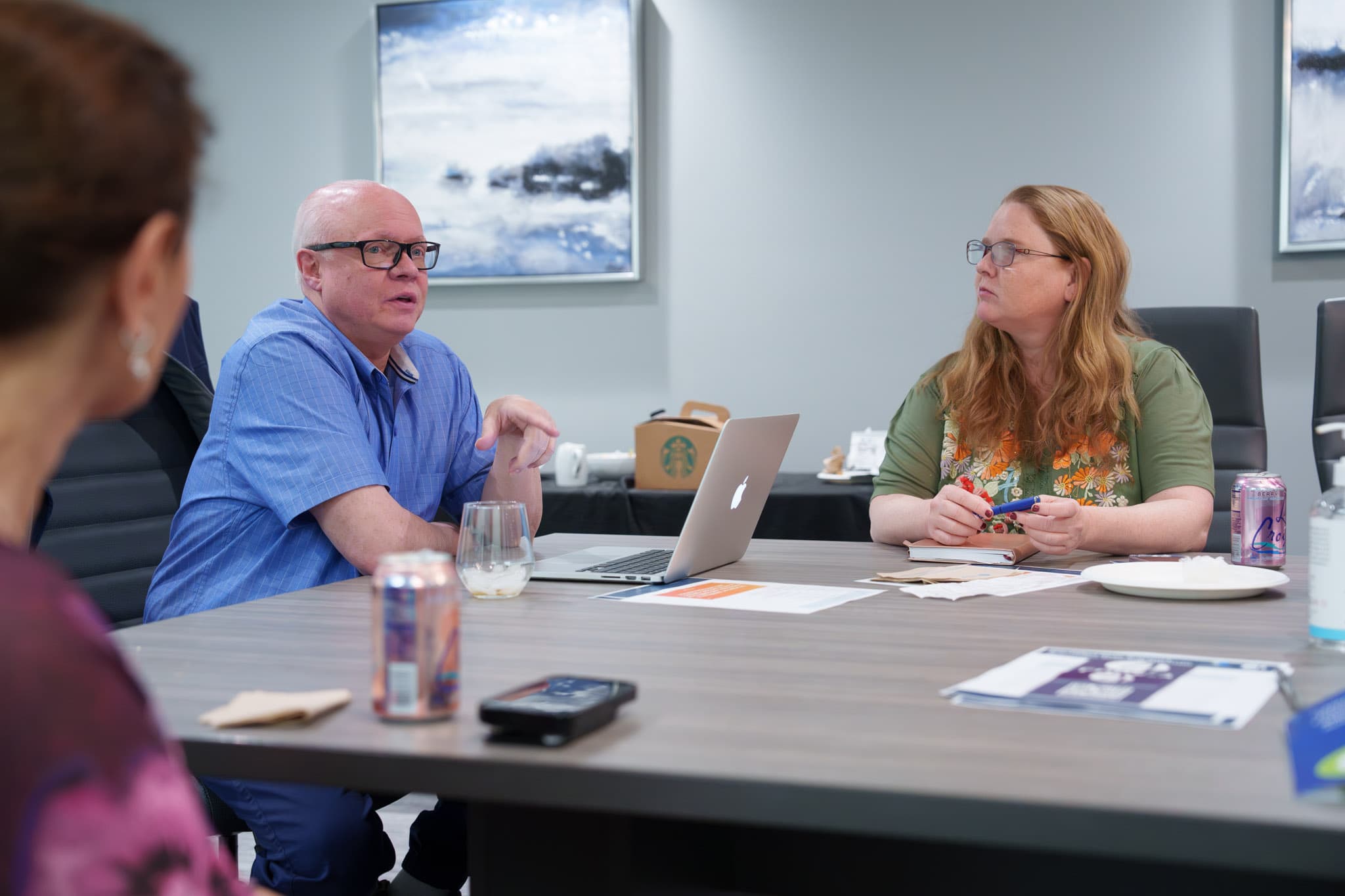 Mark Bair speaks at a CarePoint Well-Being and Peer Support meeting.