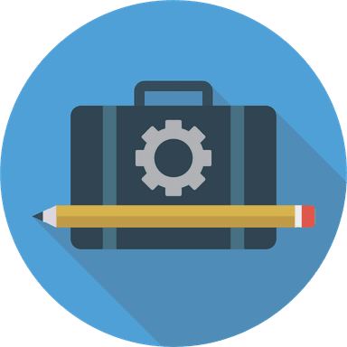 Icon of briefcase and pencil